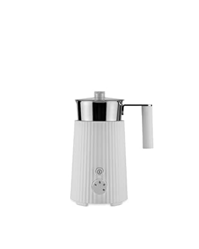 Image of Alessi Plissé MDL13 B/UK - Design Multi-Function Induction Milk Frother in Thermoplastic Resin, Jug in 18/10 Stainless Steel, British Plug 600 W, 35 cl, Black