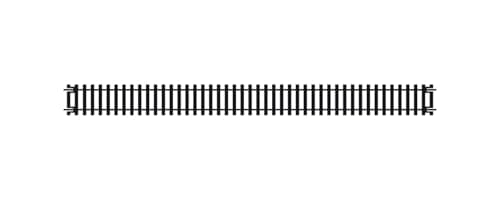 Image of Hornby R601 OO Gauge Double Straight Track - Extra Track Pieces for Model Railway Sets, Model Train Track Pieces - Scale 1:76, Black
