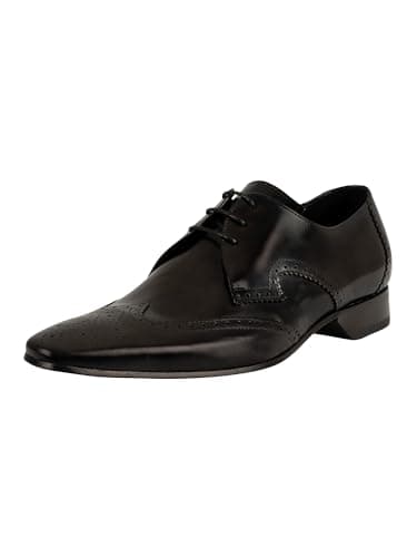 Image of Jeffery West Men's Escobar Leather Shoes, Black Polished, 10 UK