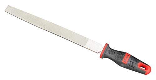 Image of 10-Inch Diamond Coated Flat File, Medium #150 Grit, for Glass, Tile, Ceramic and Stone, Granite, Marble, Concrete, Big Comfort Massage Handle Grip, Total Length 14.7-Inches, Glass Ceramic Tile File