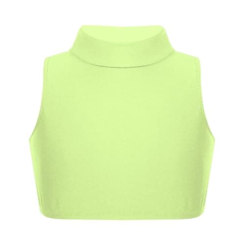 Image of Hamishkane® Girl Sleeveless Running Vest Tank Tops, Kids Gymnastics Crop Tops, Plain Stretchy Sports Vest Top, Yoga Dance Girls' Vests Tops Yellow