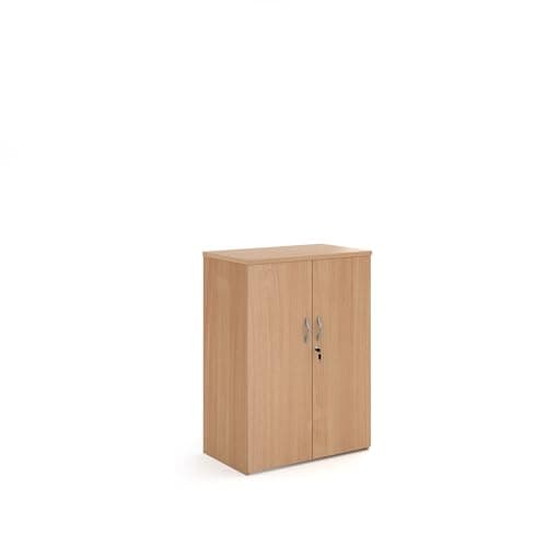 Image of Mr Office Universal double door cupboard 1090mm high with 2 shelves, Beech
