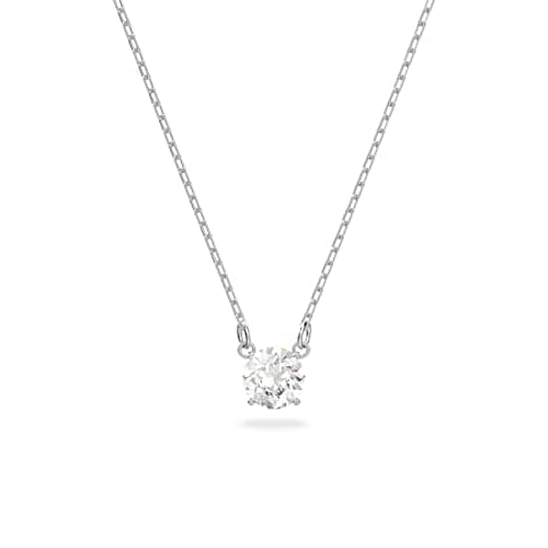 Image of Swarovski Attract Imber Pendant necklace, Round, White, Rhodium plated