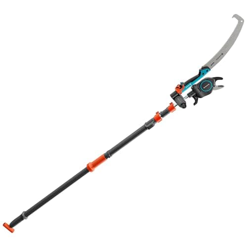 Image of Gardena StarCut Pro L Set, Telescopic Pruning Lopper with Saw and Adapter, Bypass Cut, Adjustable Length from 175 cm to 400 cm, 12x Cutting Power, 32 mm Cutting Diameter (12082-20)