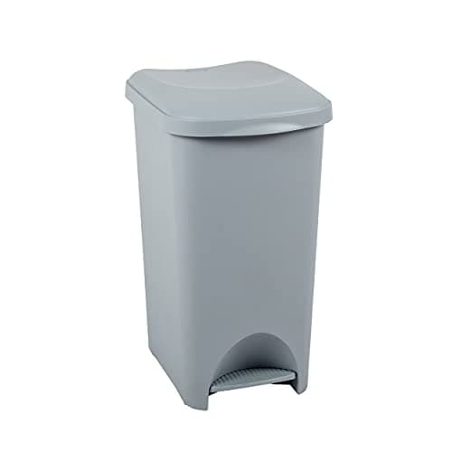 Image of Addis Eco Made from 100 Percent Plastic Family Kitchen Pedal Bin, 519000ADF, Recycled Light Grey, 40 Litre