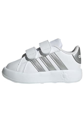 Image of adidas Unisex Baby Grand Court 2.0 Shoes Kids, Cloud White/Matte Silver/Cloud White, 9.5 UK Child