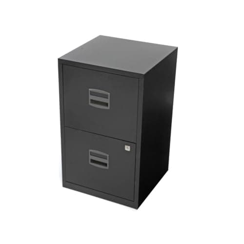 Image of Bisley Steel 2 Drawer Filing Cabinet - Black