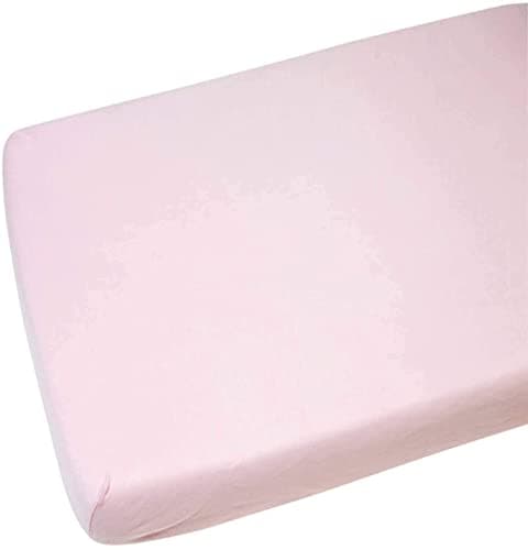 Image of Dudu N Girlie Space Saver Cot Fitted Sheet – 100 x 50 cm | Mini Cot Jersey Cotton | Hypoallergenic, Breathable, Elasticated (Single Pack, Pink)