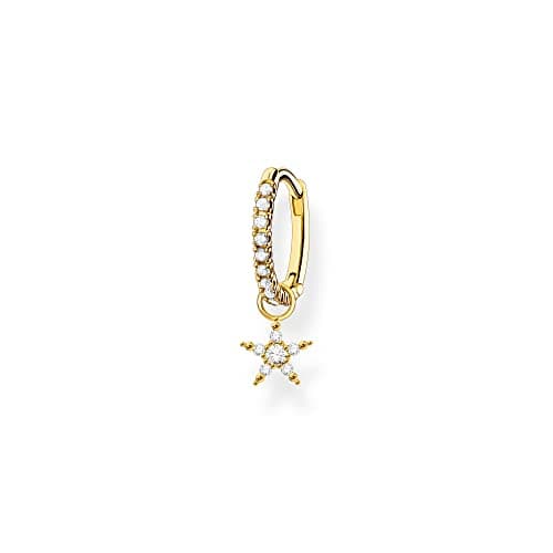 Image of THOMAS SABO Single hoop earring with star pendant gold 925 Sterling Silver, 18k Yellow Gold Plating