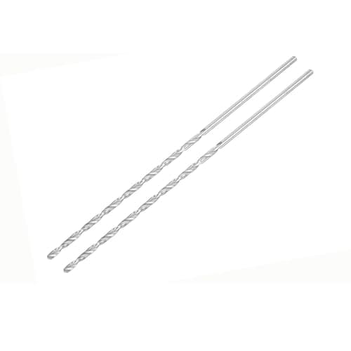 Image of TA-VIGOR 2Pcs 2.5mm Extra Long Twist Drill Bits, 160mm Length High-Speed Steel HSS Straight Shank Spiral Drill Bits for Wood Metal Aluminum Plastic