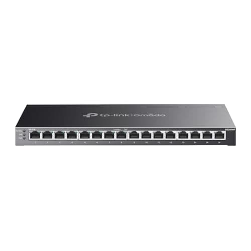 Image of TP-Link Omada SG2016P 16 Port Gigabit Smart Switch, 8-Port PoE+ Ethernet Switch, 120 W Budget, Cloud Managed, Fanless, Metal Case, Business Network Switch