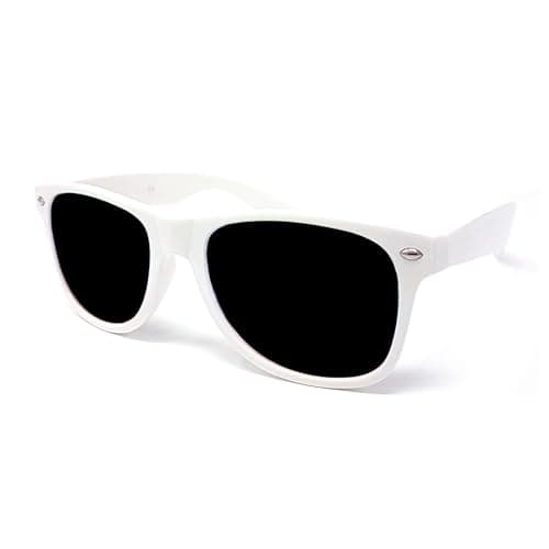 Image of WS UK Adults Classic Sunglasses with UV400 Protection - Unisex (White)