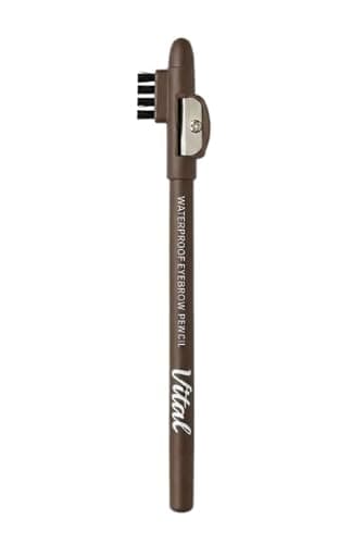 Image of Vital Horizon Waterproof Eyebrow Pencil with Brush & Sharpener – Long-Lasting, Smudge-Proof – Black, Brown, Dark Brown (Dark Brown)