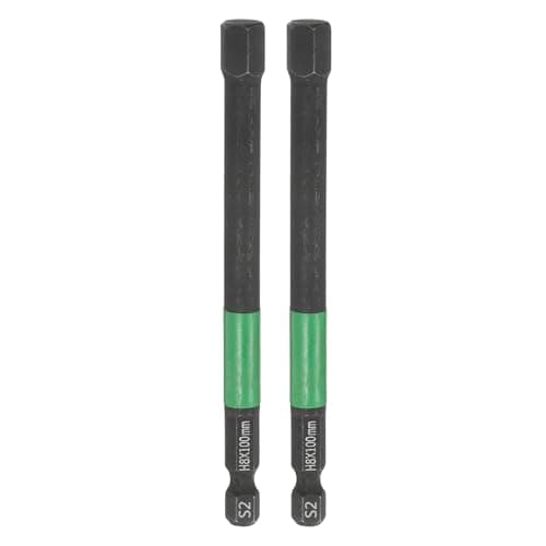 Image of sourcing map 2pcs H8 Flat Hex Head Screwdriver Bit 8mm Metric Tip 1/4" Hex Shank 100mm (4") Long Magnetic Hexagonal Screw Drill Bit Wrench Black Phosphate S2 Steel Power Driver Socket