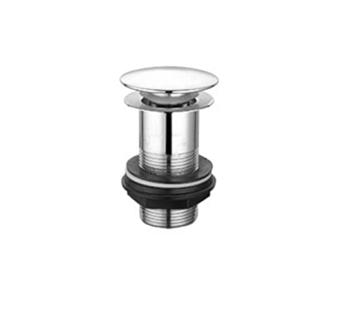 Image of VeeBath Essentials Pop Up Push Button Basin Sink Clicker Waste Unslotted Chrome with Clicker Clack Sprung Plug
