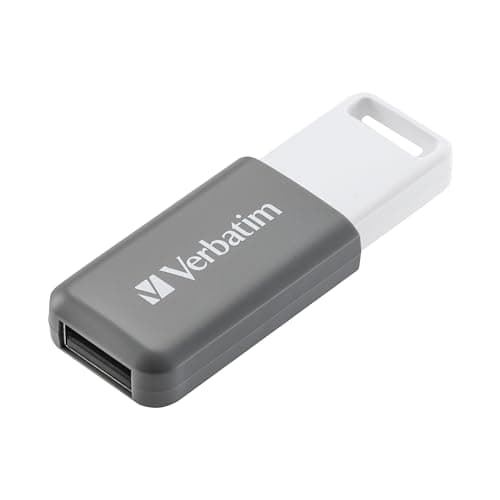 Image of Verbatim DataBar USB Stick Compact Flash Drive with 128GB Data Storage Portable USB 2.0 Memory Stick in Grey Ideal for Laptop, PC and Notebook