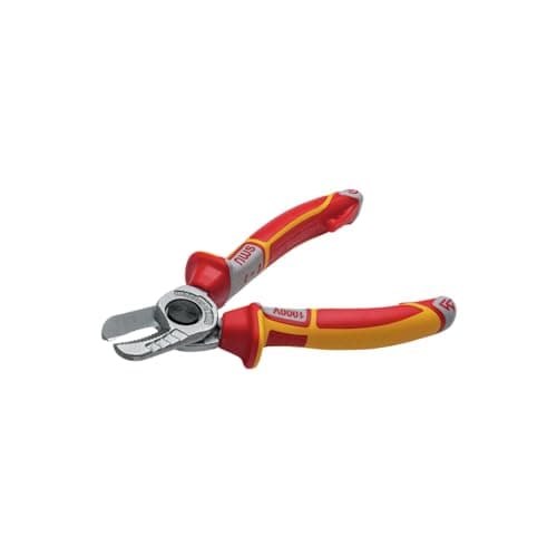 Image of Nws 043-49-VDE-160-SB N043-49-VDE-160-SB Number 49 VDE Cable Cutter in Self-Packaging, 1000 V, Silver/Red, 160 mm