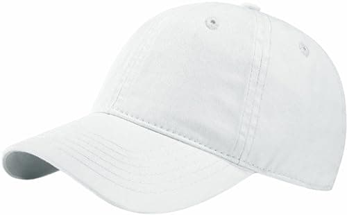 Image of Malaxlx Classic White Baseball Cap for Women Men Adjustable Casual Dad Hat Cotton Low Profile Sports Hat Plain Cap
