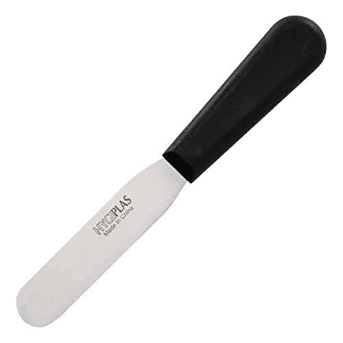 Image of Hygiplas Straight Blade Palette Baking Knife Black, 10.3cm - Spatula for Spreading Icing, Sandwich Fillings D401