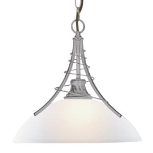 Image of Searchlight Linea Satin Silver Finish Modern Twist Centred Pendant Ceiling Light, 5224SS