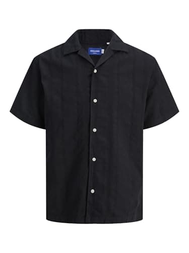 Image of JACK & JONES Men's Jorluke Boheme Resort Shirt SS, Dark Navy, M