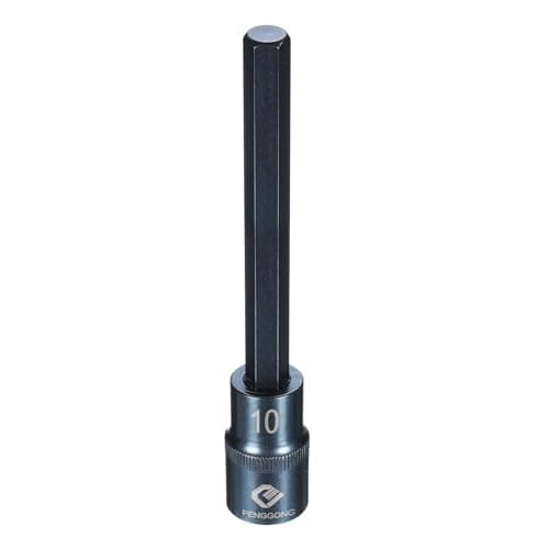 Image of sourcing map 1/2" Drive Impact Hex Bit Socket H10 (10mm) Metric 5.5" Length S2 Steel 6-Point Sockets for Power Drill Drivers Adapter, Blue