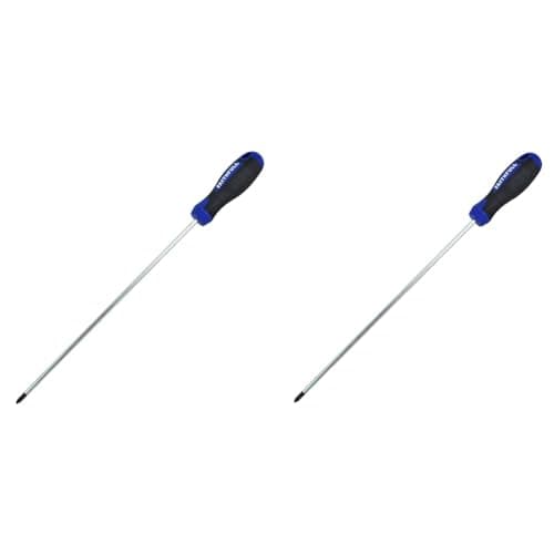 Image of Faithfull FAISDPZ2L Soft-Grip Long Reach Screwdriver Pozidriv PZ2 x 250mm & FAISDPZ1L Soft-Grip Long Reach Screwdriver Pozidriv PZ1 x 250mm