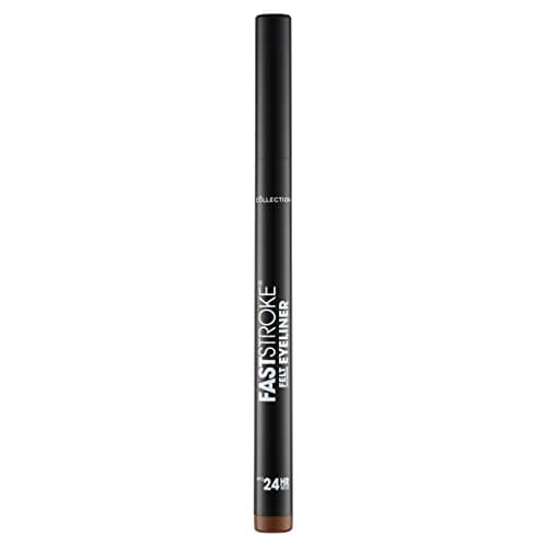 Image of Collection Cosmetics Fast Stroke Felt Tip Eyeliner with Fine Tip, Long Lasting 24hr, Quick Drying Formula, 4ml, Brown