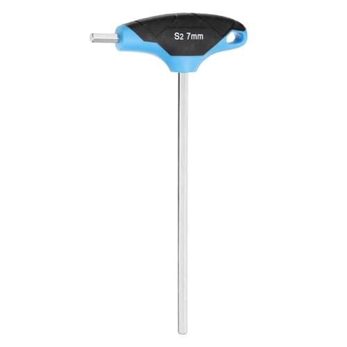 Image of sourcing map T-Handle Hex Key Wrench 7mm 245mm Long Metric S2 Steel T-Key Inner Hexagon Wrenches Spanner Repair Tool for Automotive Household Maintenance, Blue Black