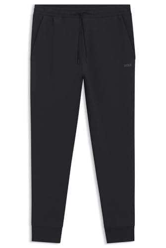 Image of BOSS Mens Curved Joggers Dark Blue M