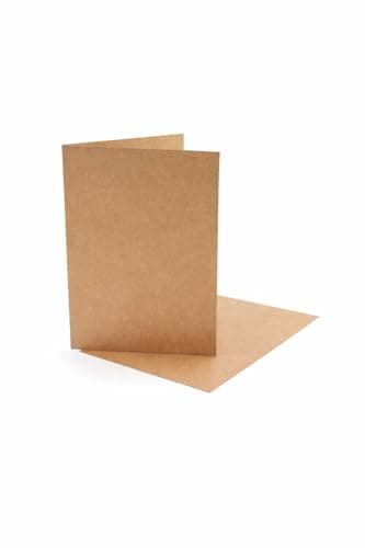 Image of 5 x 7 Inch Kraft Blank Greeting Cards & Envelopes – 280gsm Brown Card Making & Craft Pack, 25 Cards & 25 Envelopes