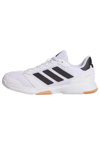 Image of adidas Women's Ligra 8 Womens Indoor Shoes, Cloud White/Core Black/Cloud White, 4.5 UK