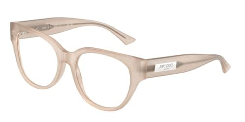 Image of Blue Jimmy Choo Rectangular Eyeglasses, 5025 - Brown, 53