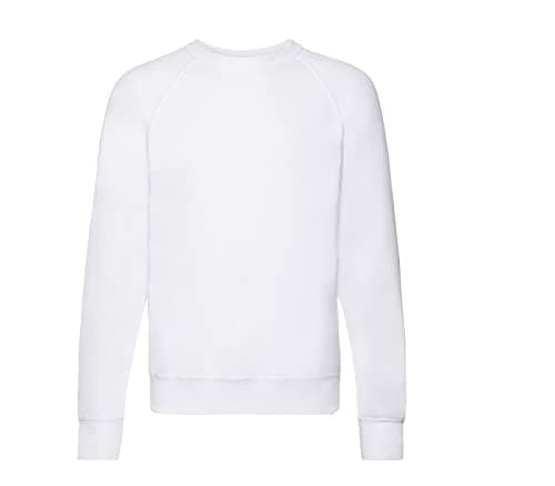 Image of Fruit of the Loom Men's Lightweight Raglan Sweatshirt Pullover, White + 1 Hl Purchase Block, L