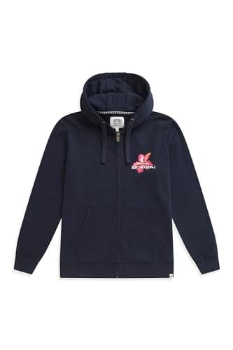 Image of Animal Maya Womens Cotton Graphic Hoodie - Full Zip Ladies Sweatshirt with Kangaroo Pocket - Autumn, Winter Outdoors, Holiday, Walking, Hiking Navy Women's Size 6