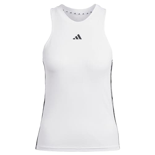 Image of adidas Women's AEROREADY Train Essentials Regular 3-Stripes Tank Top, White/Black, XL
