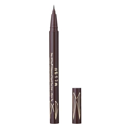 Image of Stila All Day Dual-Ended Liquid Eye Liner, Easy To Use Eyeliner Pen, Smudge & Transfer Proof, Liner Stays On All Day and Night, Goes On Smoothly Without Skipping, Smudging or Pulling - Dark Brown