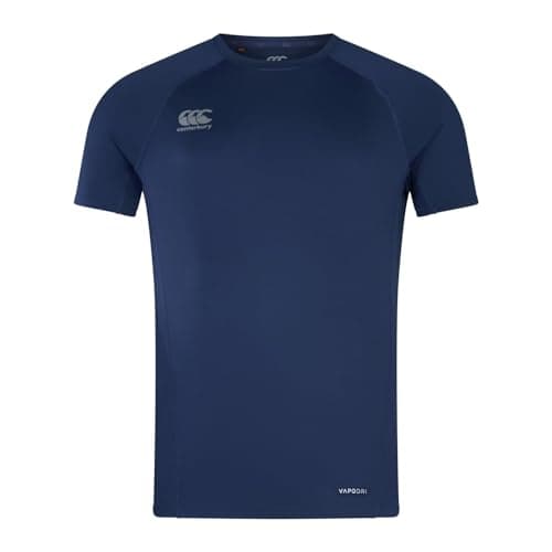 Image of Canterbury Men's Small Logo Superlight T-Shirt | Training Top | Breathable | Quick Drying Technical T-Shirt, Navy, 2XL
