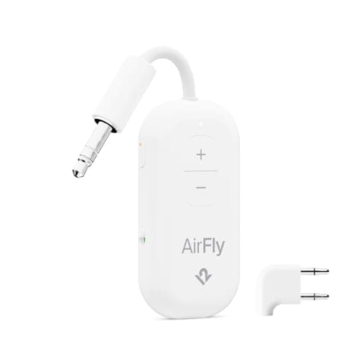 Image of Twelve South AirFly Pro Deluxe Bluetooth 5.0 Transmitter/Receiver for TV/Airplane to 2 Wireless Headphones – Wireless Adapter for AirPods, Airplane, Car, Gym, Home, Use With 3.5 mm Audio Jack, White
