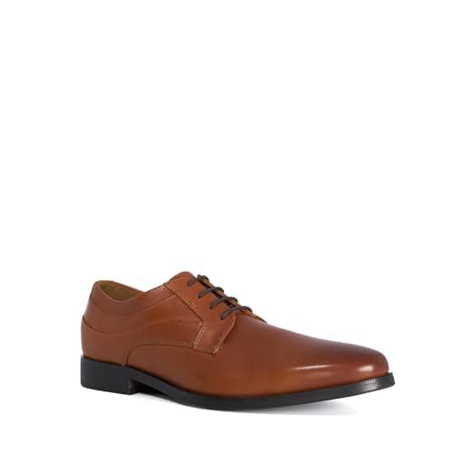 Image of Dune London Mens SANTIAEGO Leather Lace-Up Gibson Size UK 9 Lace Up Shoes Tan