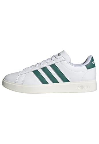 Image of adidas Men's Grand Court 2.0 Shoes, FTWR White/Collegiate Green/core White, 8 UK