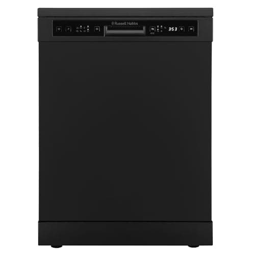 Image of Russell Hobbs Freestanding Dishwasher, Class D, 14 Place Settings, 6 Wash Programs, 24-Hour Delay Start, Auto Door Open, 1 x Height Adjustable Basket and Mini Cutlery Tray in Black, RH60DW00D2B