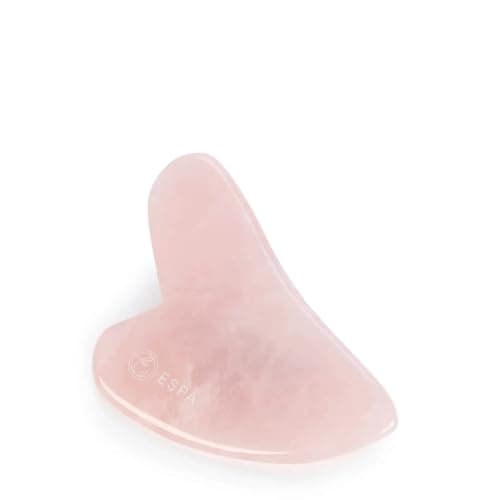 Image of ESPA Rose Quartz Gua Sha Tool | Ancient Chinese Massage Therapy | Reduce Puffiness, Eases Facial Tension & Revitalises Skins Radiance | Heart-Shaped to Fit Contours of Face