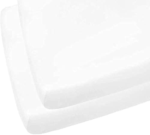 Image of DTEX HOMES 2 x Cot Bed Fitted Sheets Anti-Allergy Anti-Bacterial 100% Egyptian Cotton 200 Thread Count Cot Bed Nursery Bedding, White - 70 x 140 cm