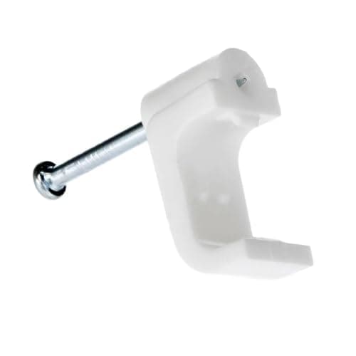 Image of Merriway BH04742 (50 Pcs) Flat Cable Clip for Twin and Earth White 6.0mm - Pack of 50 Pieces