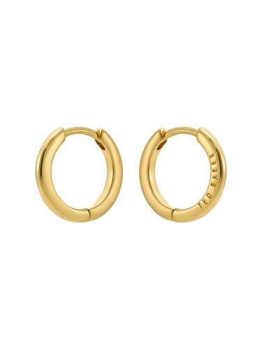 Image of Ted Baker Crisele Logo Hoop Earrings (14mm) For Women (Gold)