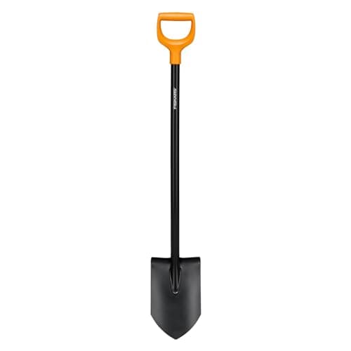 Image of Fiskars Gardener's Spade for soft, low-stone soils, round, Length 116.6 cm, steel blade/plastic handle, Black/orange, Solid, 11066716