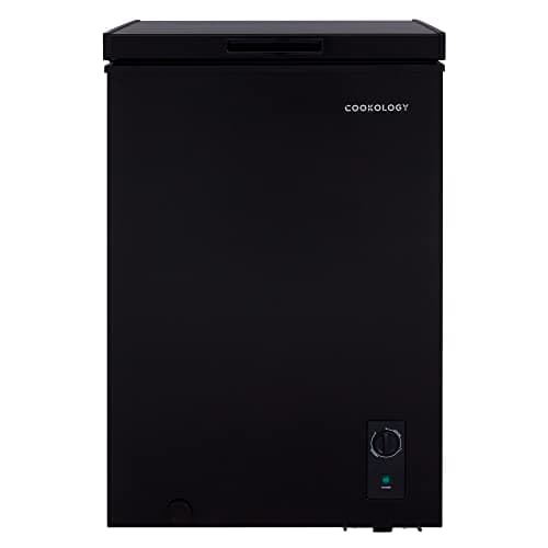 Image of Cookology CCFZ99BK Freestanding Chest Freezer in Black - 99 Litre Capacity - For Kitchens, Outbuildings & Garages - Adjustable Feet & Temperature Controls - 4 Star Freezer Rating