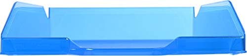 Image of Exacompta - Ref 11336D - Linicolor Letter Tray Combo Midi - 347 x 255 x 65mm in Size, Holds Up To 500 Sheets, Suitable for A4 Documents -Turquoise Translucent