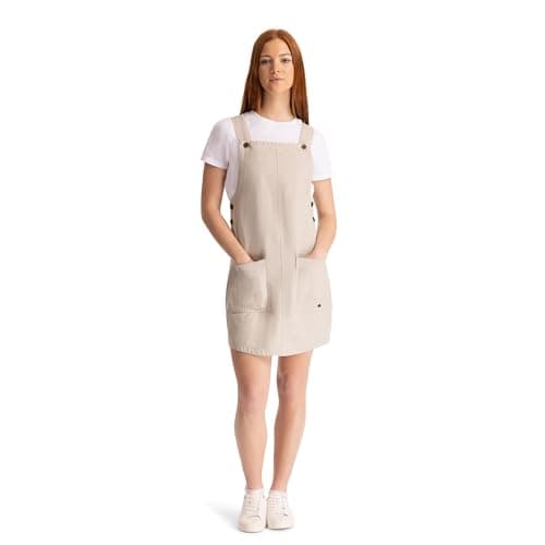Image of Trespass Womens Pinafore Dress Twirl - Corduroy, Button Fastening Straps, Button Fastened Sides, 2 Front Patch Pockets, 100% Cotton